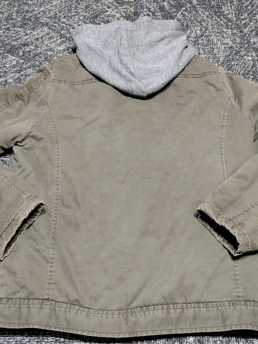Arizona Jean Co Jacket Boys XXL 18 Regular Olive Army Green Full Zip Up Hooded